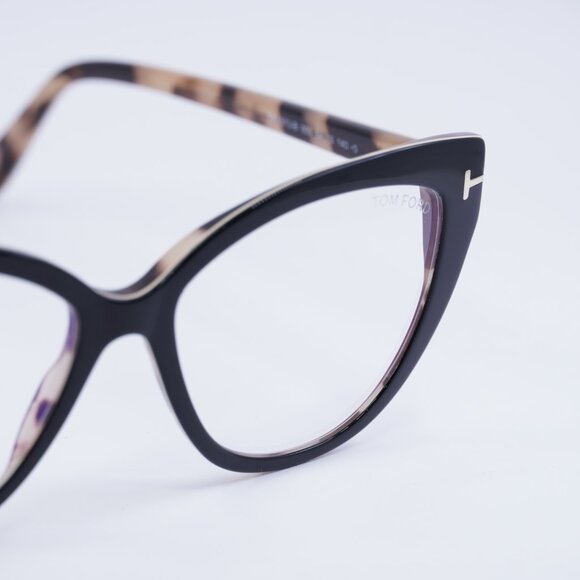 Tom Ford FT5673-B 005 Eyeglasses Black/Havana 54mm Cat Eye Frame - Picture 2 of 9